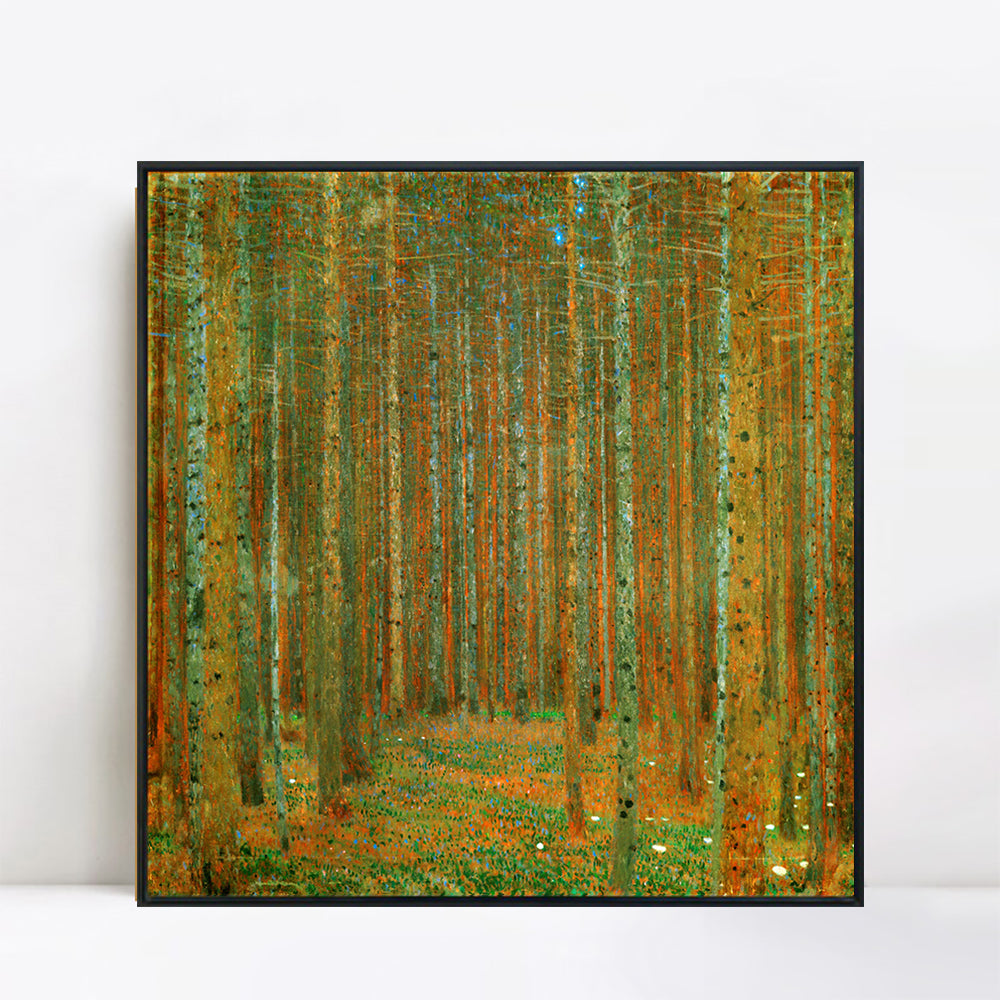 INVIN ART Framed Canvas Giclee Print Art Tannenwald (Pine Forest),c.1902 by Gustav Klimt Wall Art