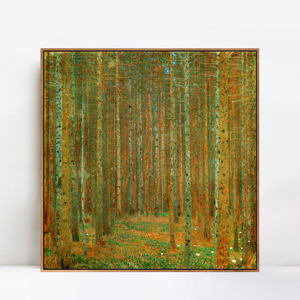 INVIN ART Framed Canvas Giclee Print Art Tannenwald (Pine Forest),c.1902 by Gustav Klimt Wall Art