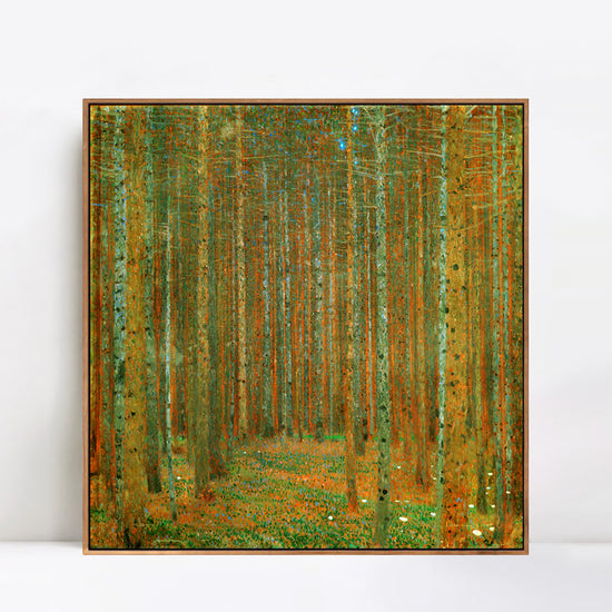 INVIN ART Framed Canvas Giclee Print Art Tannenwald (Pine Forest),c.1902 by Gustav Klimt Wall Art