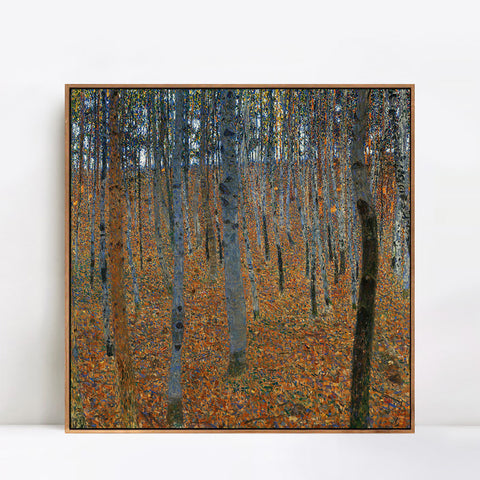 INVIN ART Framed Canvas Giclee Print Art Beech Grove by Gustav Klimt Wall Art Living Room Home Office Decorations