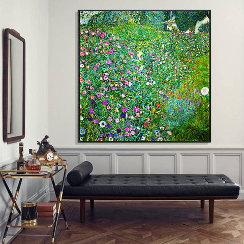 INVIN ART Framed Canvas Giclee Print Art Italian Horticultural Landscape 1913 by Gustav Klimt Wall Art Living Room Home Office Decorations