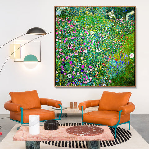 INVIN ART Framed Canvas Giclee Print Art Italian Horticultural Landscape 1913 by Gustav Klimt Wall Art Living Room Home Office Decorations