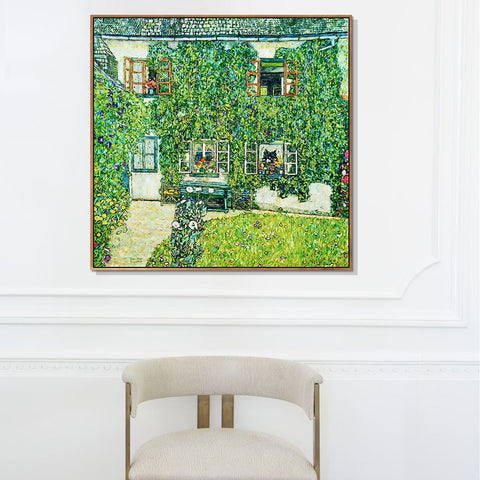 INVIN ART Framed Canvas Giclee Print Art The Schloss Kammer on the Attersee by Gustav Klimt Wall Art Living Room Home Office Decorations