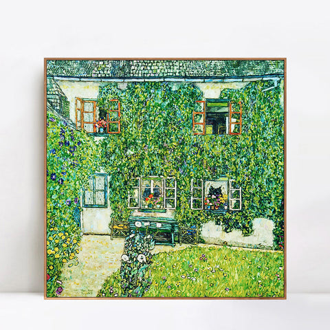 INVIN ART Framed Canvas Giclee Print Art The Schloss Kammer on the Attersee by Gustav Klimt Wall Art Living Room Home Office Decorations