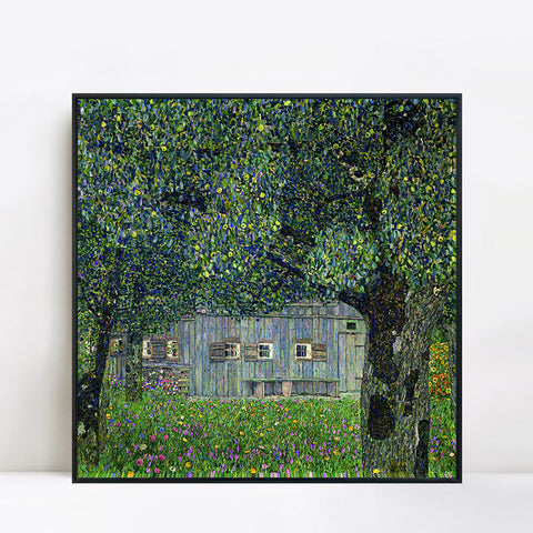 INVIN ART Framed Canvas Giclee Print Art Farm House by Gustav Klimt Wall Art Living Room Home Office Decorations