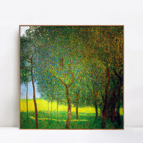 INVIN ART Framed Canvas Giclee Print Art Trees by Gustav Klimt Wall Art Living Room Home Office Decorations