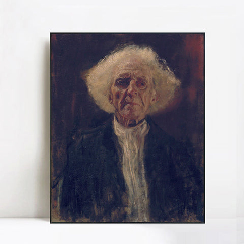 INVIN ART Framed Canvas Giclee Print Art Study of the Head of a Blind Man by Gustav Klimt Wall Art Living Room Home Office Decorations