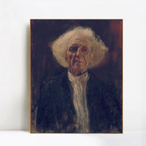 INVIN ART Framed Canvas Giclee Print Art Study of the Head of a Blind Man by Gustav Klimt Wall Art Living Room Home Office Decorations