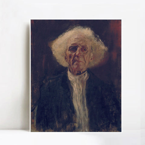 INVIN ART Framed Canvas Giclee Print Art Study of the Head of a Blind Man by Gustav Klimt Wall Art Living Room Home Office Decorations