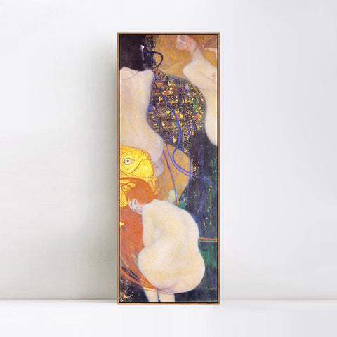 INVIN ART Framed Canvas Giclee Print Art 2 Nude Women by Gustav Klimt Wall Art Living Room Home Office Decorations