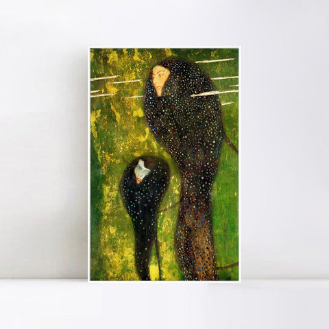 INVIN ART Framed Canvas Giclee Print Art Water Nymphs by Gustav Klimt Wall Art Living Room Home Office Decorations