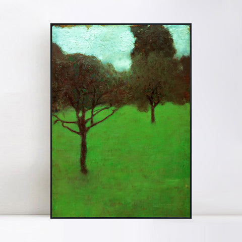 INVIN ART Framed Canvas Giclee Print Art Green Trees by Gustav Klimt Wall Art Living Room Home Office Decorations