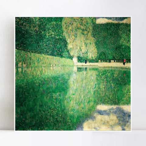 INVIN ART Framed Canvas Giclee Print Art Sch?nbrunner Schlosspark 1916 by Gustav Klimt Wall Art Living Room Home Office Decorations