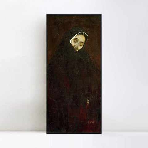 INVIN ART Framed Canvas Giclee Print Art Alte Frau 1909, Old Woman by Gustav Klimt Wall Art Living Room Home Office Decorations