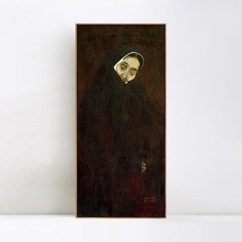 INVIN ART Framed Canvas Giclee Print Art Alte Frau 1909, Old Woman by Gustav Klimt Wall Art Living Room Home Office Decorations