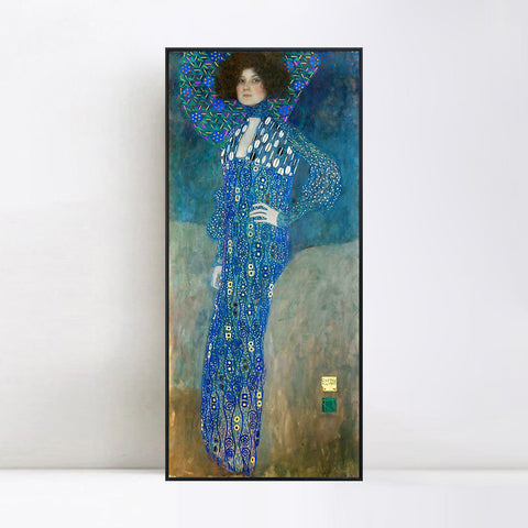INVIN ART Framed Canvas Giclee Print Art Portrait of Emilie Floge#2 by Gustav Klimt Wall Art Living Room Home Office Decorations