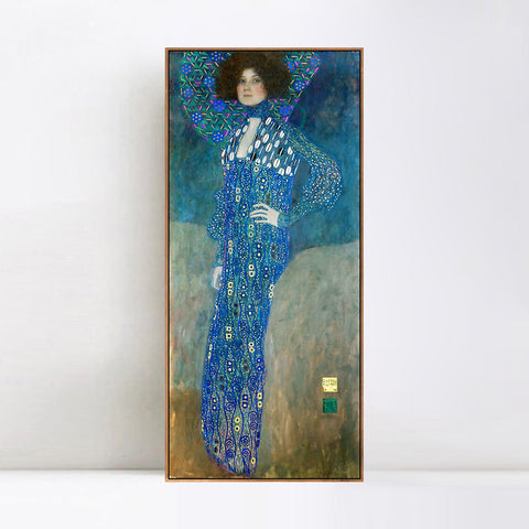 INVIN ART Framed Canvas Giclee Print Art Portrait of Emilie Floge#2 by Gustav Klimt Wall Art Living Room Home Office Decorations