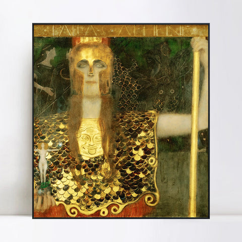 INVIN ART Framed Canvas Giclee Print Art Series#56 by Gustav Klimt Wall Art Living Room Home Office Decorations