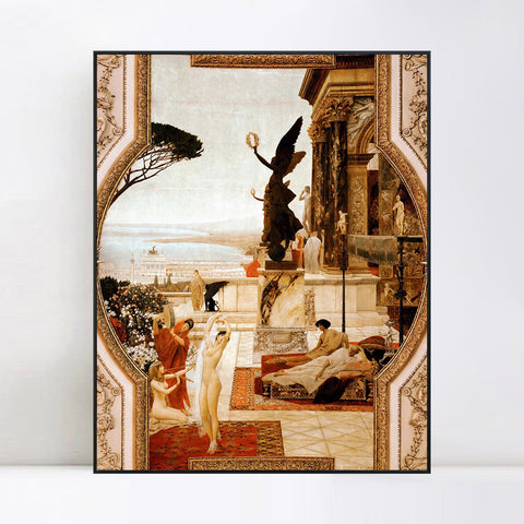 INVIN ART Framed Canvas Giclee Print Art Series#58 by Gustav Klimt Wall Art Living Room Home Office Decorations