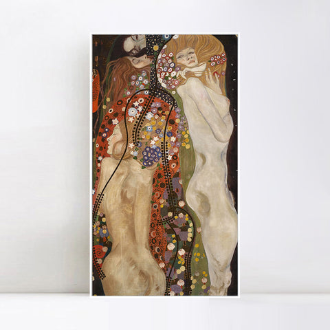 INVIN ART Framed Canvas Giclee Print Art Water Serpents Snakes by Gustav Klimt Wall Art Living Room Home Office Decorations