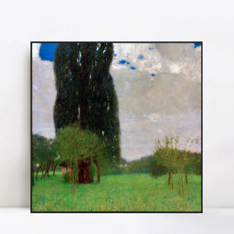 INVIN ART Framed Canvas Giclee Print Art Green Trees#2 by Gustav Klimt Wall Art Living Room Home Office Decorations