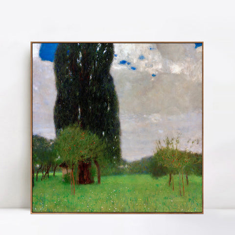 INVIN ART Framed Canvas Giclee Print Art Green Trees#2 by Gustav Klimt Wall Art Living Room Home Office Decorations