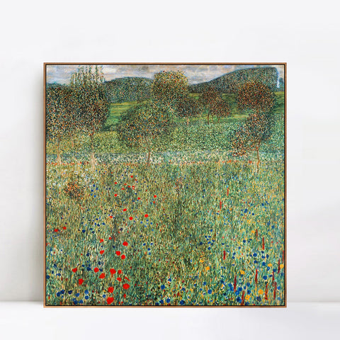 INVIN ART Framed Canvas Giclee Print Art Trees and flowers by Gustav Klimt Wall Art Living Room Home Office Decorations