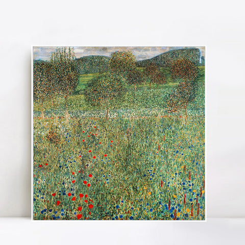 INVIN ART Framed Canvas Giclee Print Art Trees and flowers by Gustav Klimt Wall Art Living Room Home Office Decorations