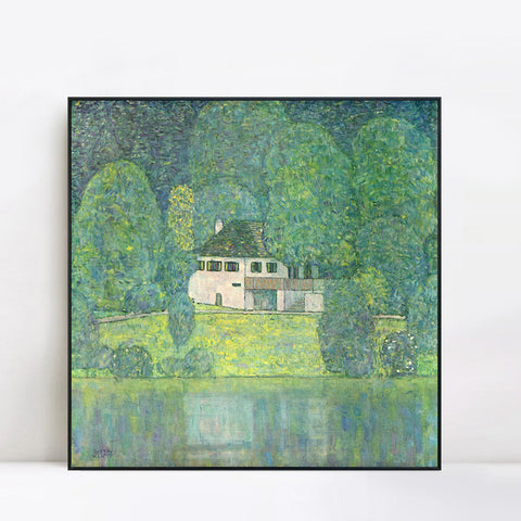 INVIN ART Framed Canvas Giclee Print Art Litzlbergkeller am Attersee 1915 by Gustav Klimt Wall Art Living Room Home Office Decorations
