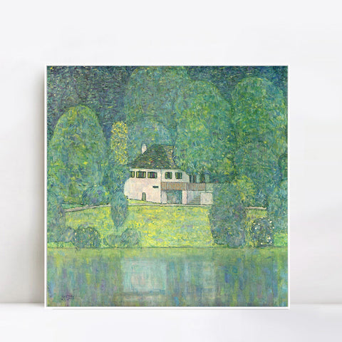 INVIN ART Framed Canvas Giclee Print Art Litzlbergkeller am Attersee 1915 by Gustav Klimt Wall Art Living Room Home Office Decorations