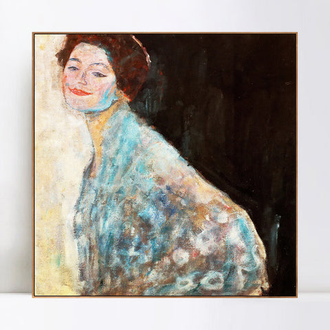 INVIN ART Framed Canvas Giclee Print Art Bust woman by Gustav Klimt Wall Art Living Room Home Office Decorations