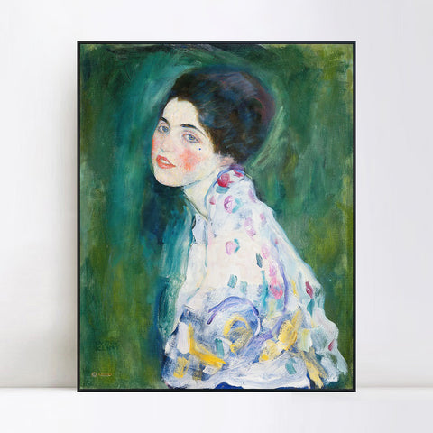INVIN ART Framed Canvas Giclee Print Art Portrait Of A Young Woman by Gustav Klimt Wall Art Living Room Home Office Decorations