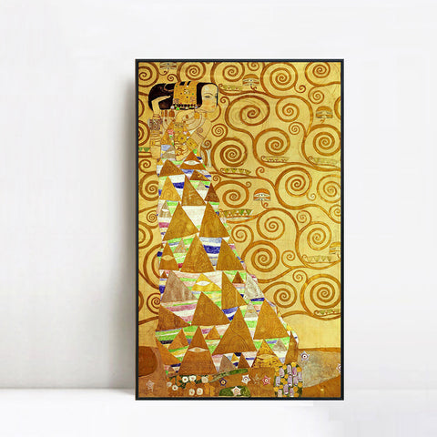 INVIN ART Framed Canvas Giclee Print Art The Woman In Gold by Gustav Klimt Wall Art Living Room Home Office Decorations