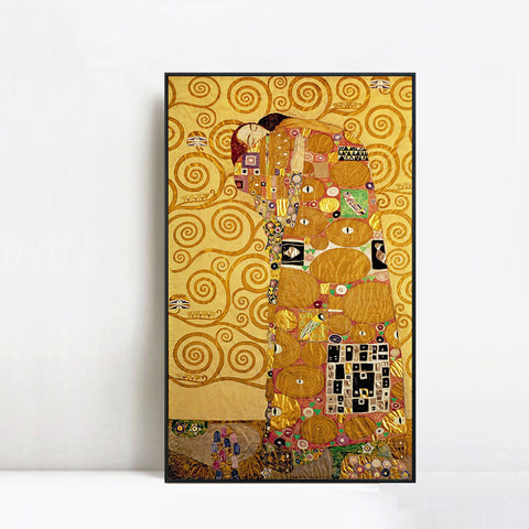 INVIN ART Framed Canvas Giclee Print Art The Tree of Life#2 by Gustav Klimt Wall Art Living Room Home Office Decorations