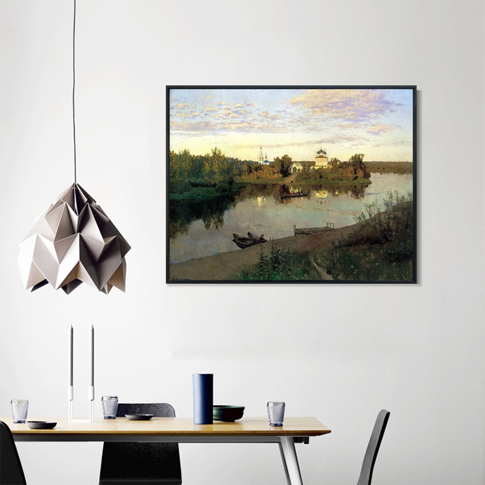 INVIN ART Framed Canvas Giclee Print March, 1895 by Isaac Levitan Wall Art