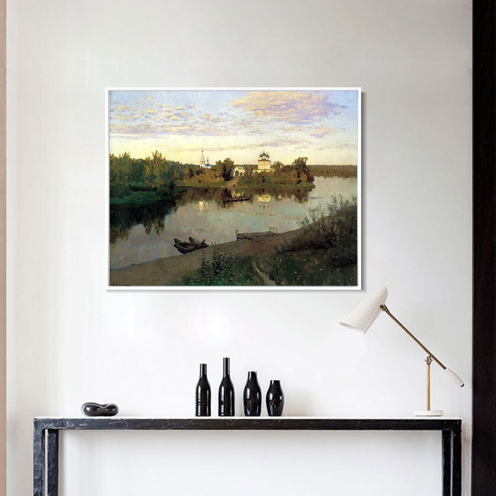 INVIN ART Framed Canvas Giclee Print March, 1895 by Isaac Levitan Wall Art