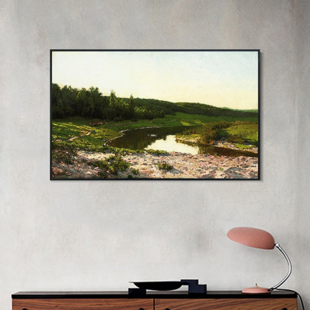 INVIN ART Framed Canvas River by Isaac Levitan Wall Art