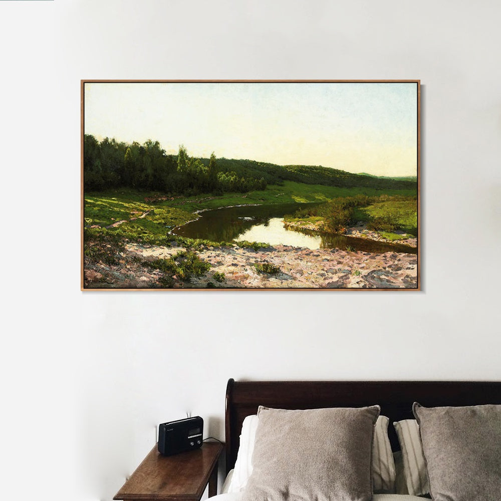 INVIN ART Framed Canvas River by Isaac Levitan Wall Art