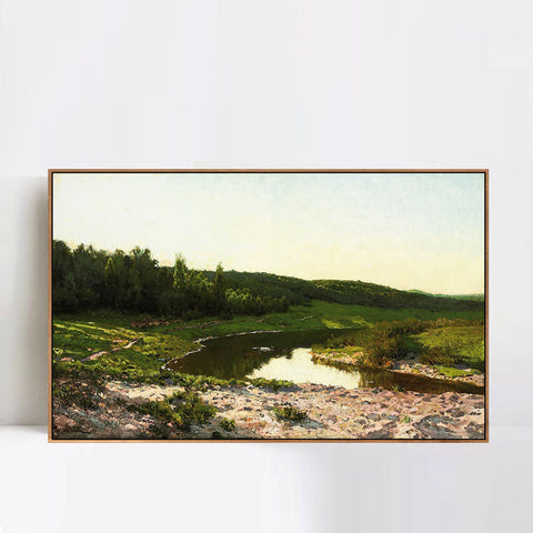 INVIN ART Framed Canvas River by Isaac Levitan Wall Art Living Room Home Office Decorations