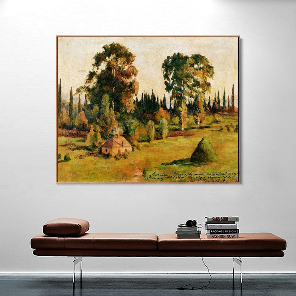 INVIN ART Framed Canvas Giclee Print Trees#11 by Isaac Levitan Wall Art