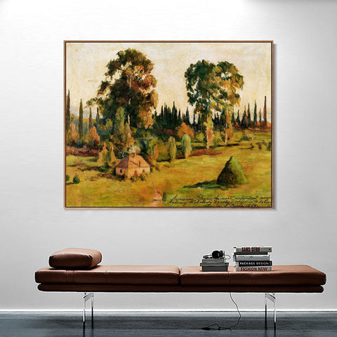 INVIN ART Framed Canvas Giclee Print Trees#11 by Isaac Levitan Wall Art Living Room Home Office Decorations