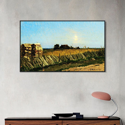 INVIN ART Framed Canvas Giclee Print Series#17 by Isaac Levitan Wall Art Living Room Home Office Decorations