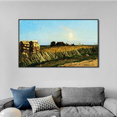 INVIN ART Framed Canvas Giclee Print Series#17 by Isaac Levitan Wall Art Living Room Home Office Decorations