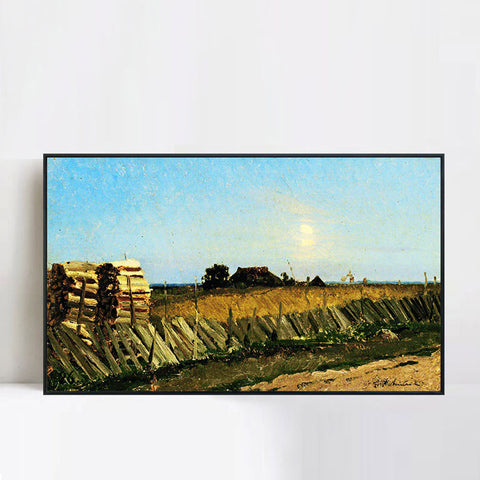 INVIN ART Framed Canvas Giclee Print Series#17 by Isaac Levitan Wall Art Living Room Home Office Decorations
