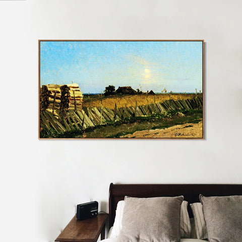 INVIN ART Framed Canvas Giclee Print Series#17 by Isaac Levitan Wall Art Living Room Home Office Decorations