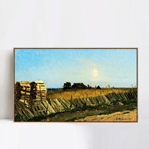 INVIN ART Framed Canvas Giclee Print Series#17 by Isaac Levitan Wall Art Living Room Home Office Decorations