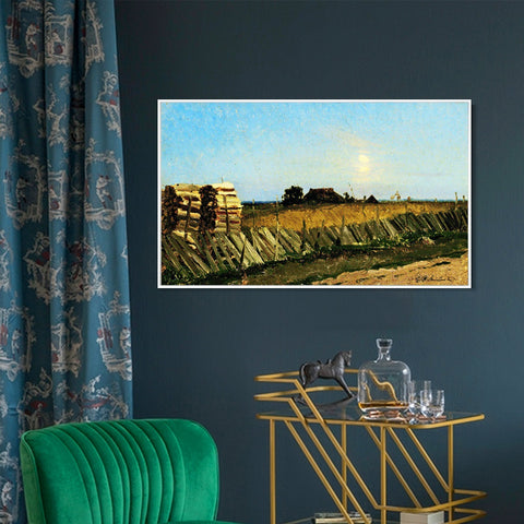 INVIN ART Framed Canvas Giclee Print Series#17 by Isaac Levitan Wall Art Living Room Home Office Decorations