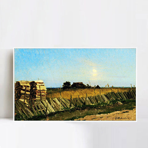 INVIN ART Framed Canvas Giclee Print Series#17 by Isaac Levitan Wall Art Living Room Home Office Decorations