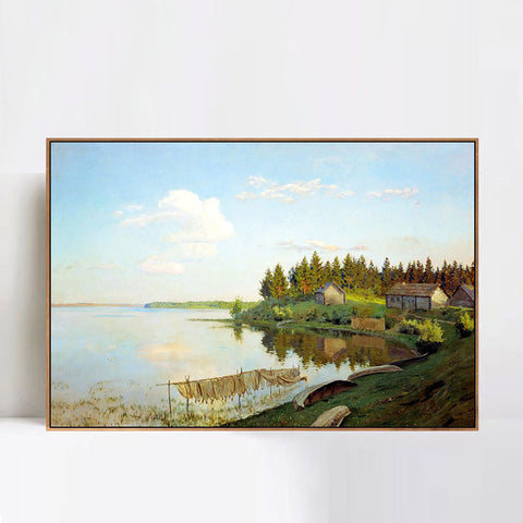 INVIN ART Framed Canvas Giclee Print Series#18 by Isaac Levitan Wall Art Living Room Home Office Decorations