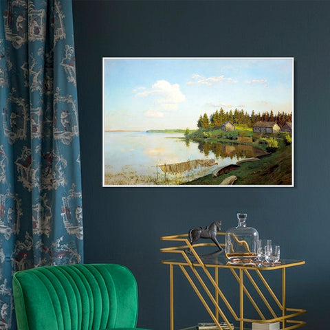 INVIN ART Framed Canvas Giclee Print Series#18 by Isaac Levitan Wall Art Living Room Home Office Decorations